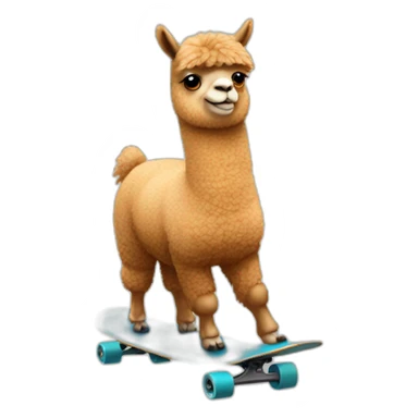An alpaca on a skateboard sticker
