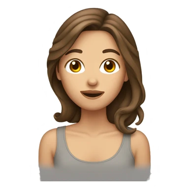 Brown haired women tucking hair behind ear sticker