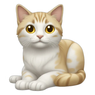 白猫 蓝色和黄色的眼睛 sticker