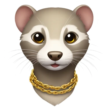 Ferret with gold chains sticker