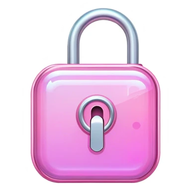Holographic and glassmorphic pink lock sticker