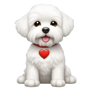 Maltese Bichon with a red heart sticker