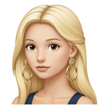 blonde girl long hair wearing david yurman small hoop earrings sticker