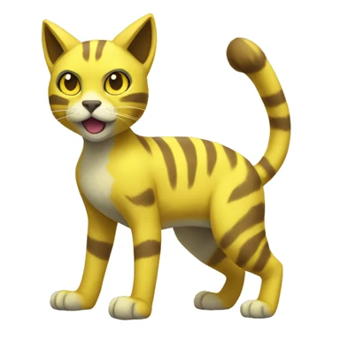 Yellow lombax-Zeraora-cat full body sticker
