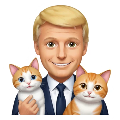Macron With a cat and trump sticker