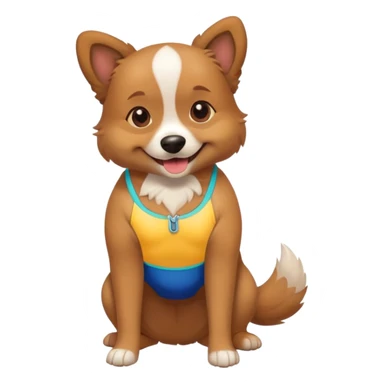 dog wearing a bathing suit sticker