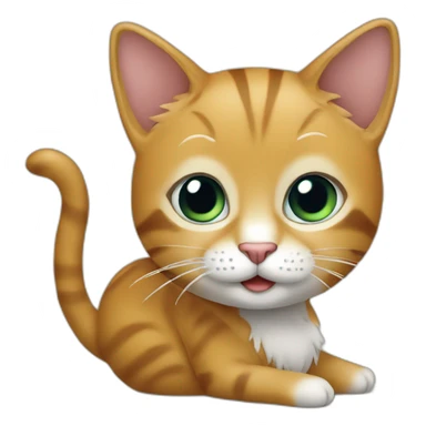 Enfants sur un chat sticker