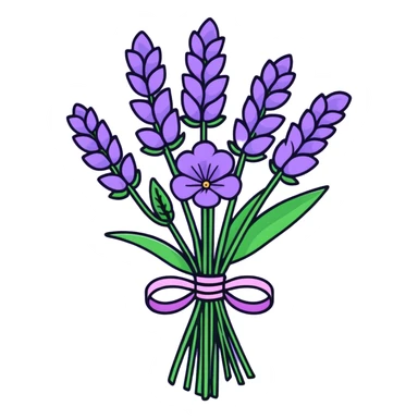 lavender plants in bouquet sticker