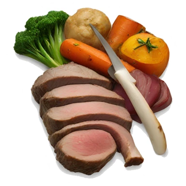 leg of lamb with roast vegetables  sticker