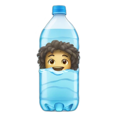 bottle of water with hair sticker