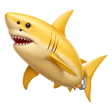 Golden shark with cilinder sticker