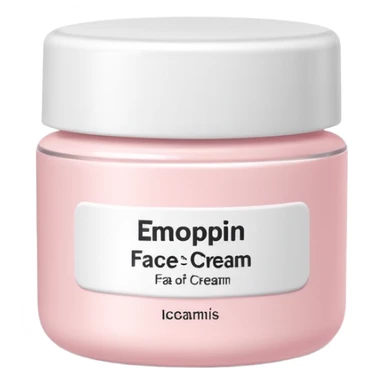 White jar of face cream with soft pink label, clean design sticker