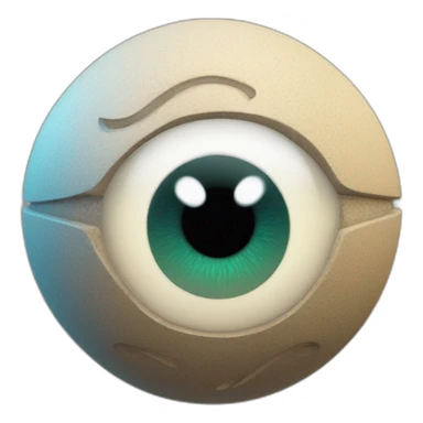 3d sphere with a cartoon Stray skin texture with Eye of Horus sticker