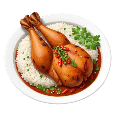 chickenwhole leg fry with  tandoori red masala rice sticker