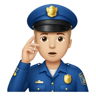 police officer facing forward blowing a whistle hand up to stop sticker