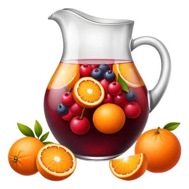 Sangria pitcher with fruit sticker