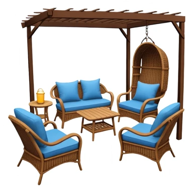 Patio with chairs and couch sticker