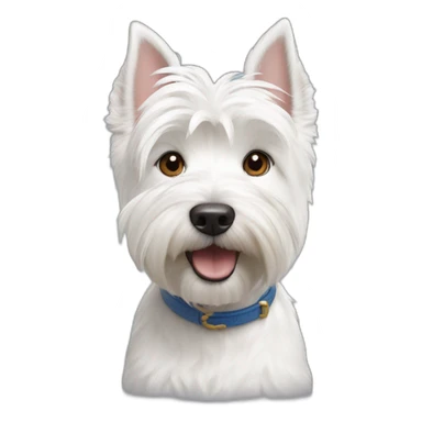 West highland white terrier with Donald Duck sticker