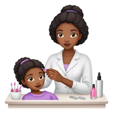 Black girl getting her nails done  sticker