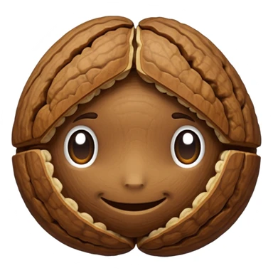 a whole walnut. closed. NOT OPEN! NO FACE! sticker