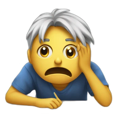 Terrified student learning stressed out for exam on desk sticker