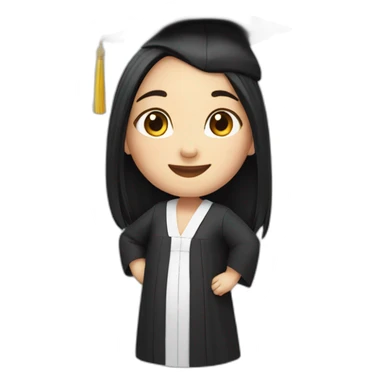 Chubby girl black long hair pretty law graduate cheerful sticker