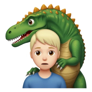 tired face with a dinosaur  sticker