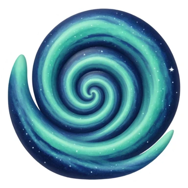 Mint green and dark blue galaxy  sticker