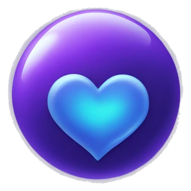 purple and blue heart shape planet with ring sticker