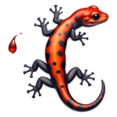 red-spotted salamander with black body and bright red spots sticker