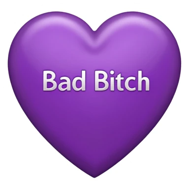 purple Bad bitch words written inside heart sticker