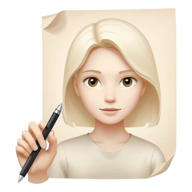 A future self, slightly translucent and glowing, reaches out from a paper, extending a pen toward the present self. The gesture is firm yet encouraging, symbolizing the act of breaking free from procrastination and taking control. The paper represents the unfinished task, and the glowing exchange  sticker