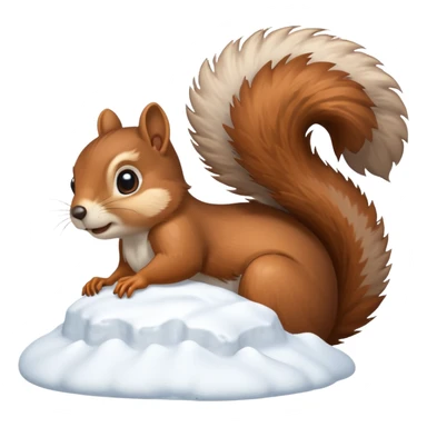 squirrel poking its head out snow sticker