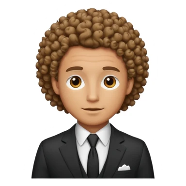 curly-haired man in a suit sticker