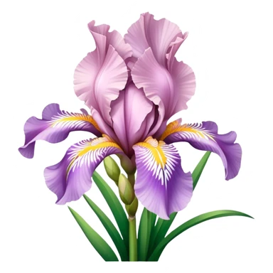 big bouquet Soft Pink Iris, luxuriant, leaf, bud sticker