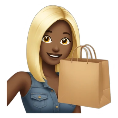 influencer taking selfie with a shopping bag sticker