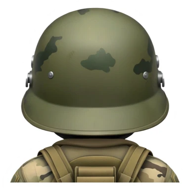back of military helmet on soldier's head sticker