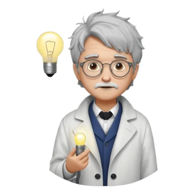 Pixel art, WorldBox style.
Human character with “Genius” trait: grey messy hair, small round glasses, white scholar coat, thoughtful face.
Add small glowing lightbulb or spark above head to show high intelligence.
Full body, front view, no background, 32x32 or 64x64 pixels. sticker