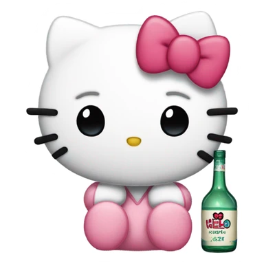 Hello kitty sobbing tears with alcohol hello kitty sticker