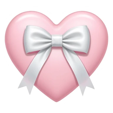 Light pink heart with white ribbon bow sticker