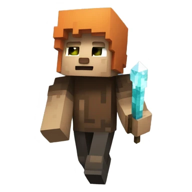 generate a Minecraft character who walks through a cave with stalactids sticker