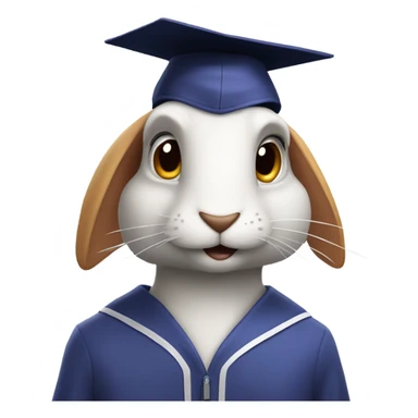 fast rabbit profile graduation hat sticker