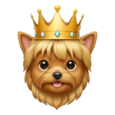 Cute Yorkshire terrier golden coloring wearing crown sticker