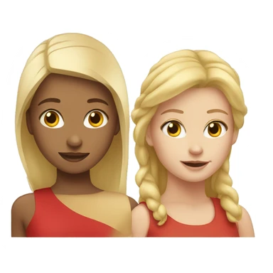 blond girl and red girl sticker