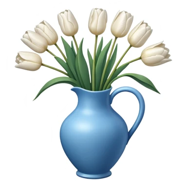 White tulips Flowers in a blue vase sticker