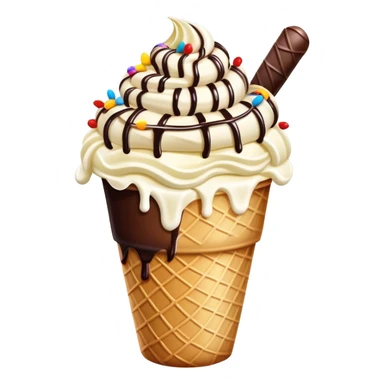 Thai rolled ice cream with colorful toppings in a cup sticker