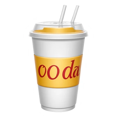 plain white soda cup from a fast food restaurant with a lid sticker