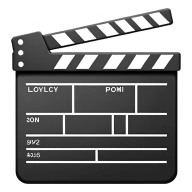 absolute minimalist film slate icon, just geometric shapes, 3-4 lines only sticker