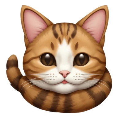 dark brown tabby and white cat upside down with eyes closed sticker
