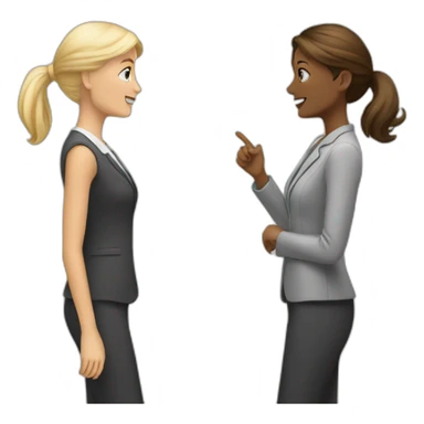 two white business women talking sticker